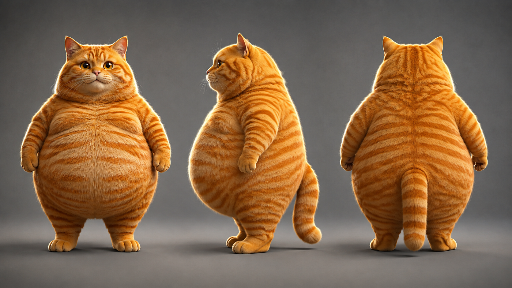 Cat turnaround sheet: front / side / back