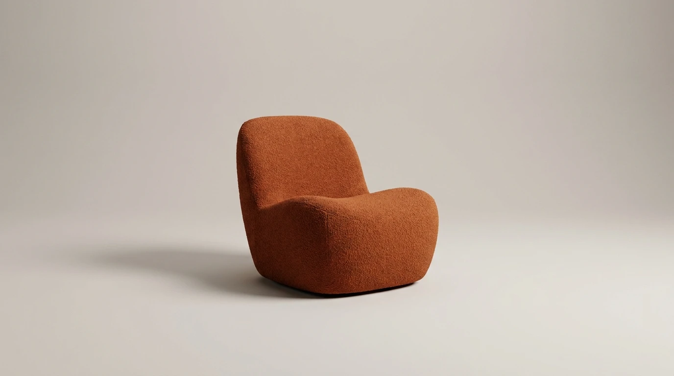 Poltrona lounge scultorea arancio bruciato