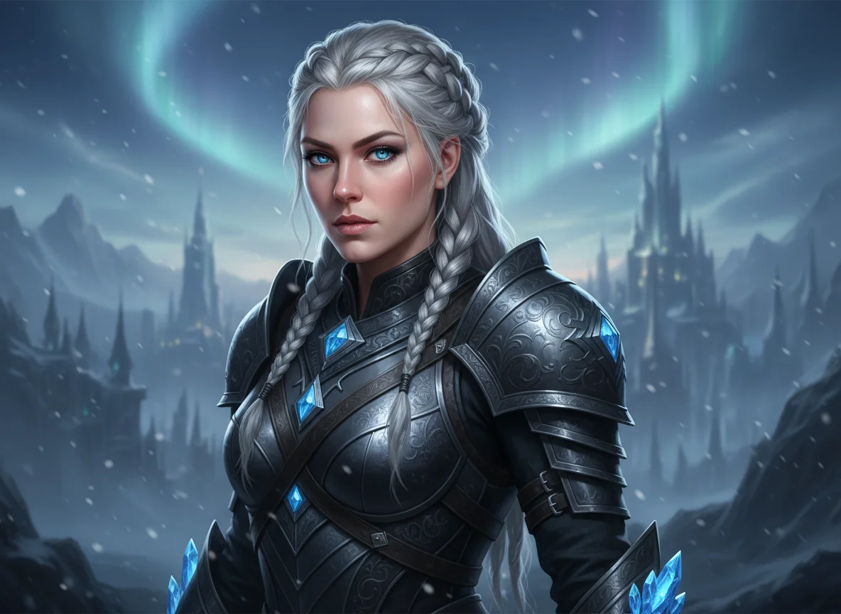 Ritratto di un guerriero fantasy dagli occhi luminosi